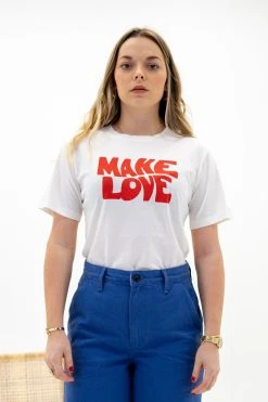 T-Shirt Make Love - White - Thinking Mu